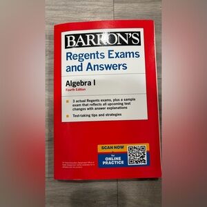 Barron’s
Regents Exams and Answers Algebra I Fourth Edition - Red/White